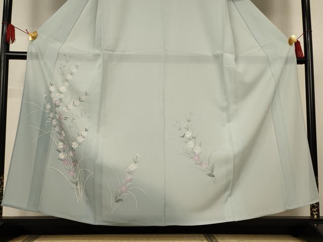 平和屋着物＊夏物　訪問着　手描き　草花文　暈し染め　正絹　逸品　AABJ9186jd
