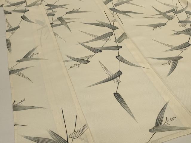 平和屋着物＊夏物　小紋　絽　枝葉文　正絹　逸品　AABJ9187jd