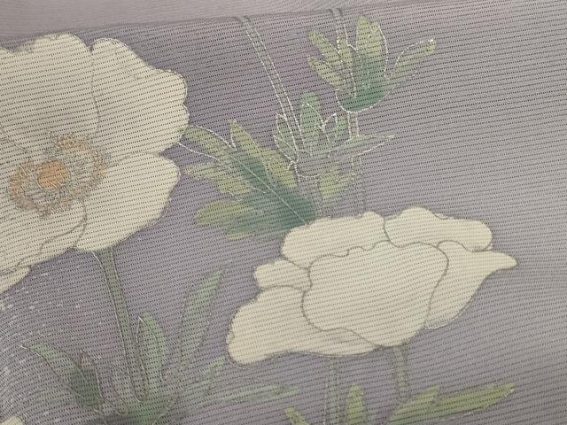 平和屋着物＊夏物　訪問着　絽　草花文　銀彩　正絹　逸品　AABJ9188jd