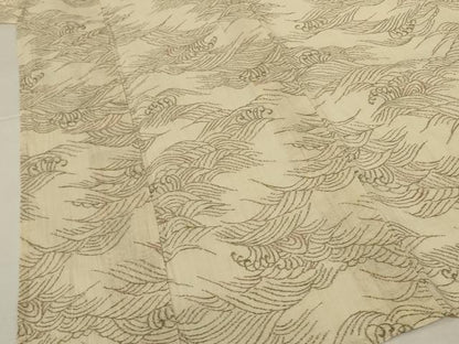 平和屋着物＊夏物　小千谷ちぢみ　立波文　麻　逸品　AABJ9190jd