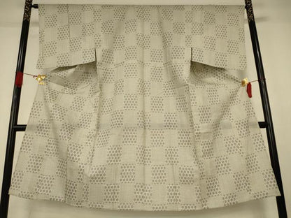 平和屋着物＊夏物　男性　綿紅梅　浴衣　市松吉祥文　綿　逸品　AABJ9192jd