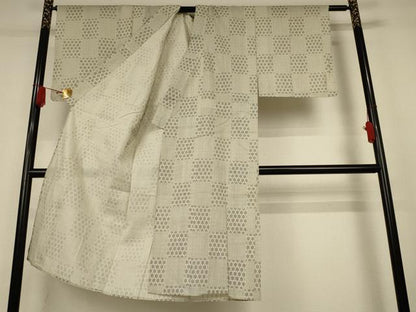 平和屋着物＊夏物　男性　綿紅梅　浴衣　市松吉祥文　綿　逸品　AABJ9192jd