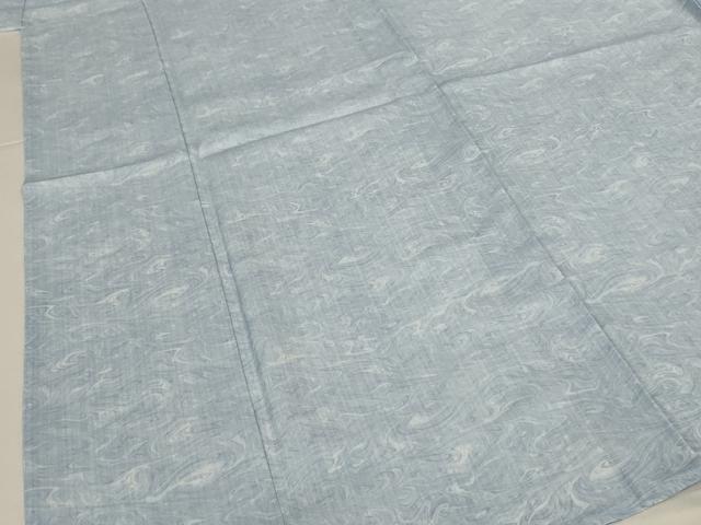 平和屋着物＊夏物　小紋　紗　墨流し文様　洗える着物　AABJ9194jd