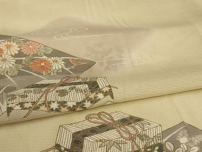平和屋着物＊夏物　訪問着　絽　花菱文　金彩　正絹　逸品　AABJ9197jd