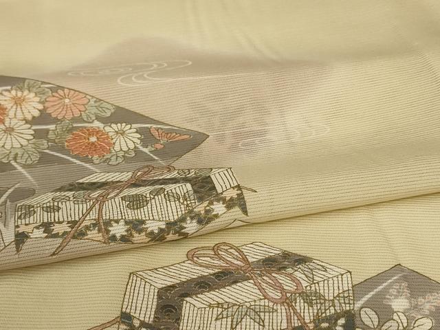 平和屋着物＊夏物　訪問着　絽　花菱文　金彩　正絹　逸品　AABJ9197jd