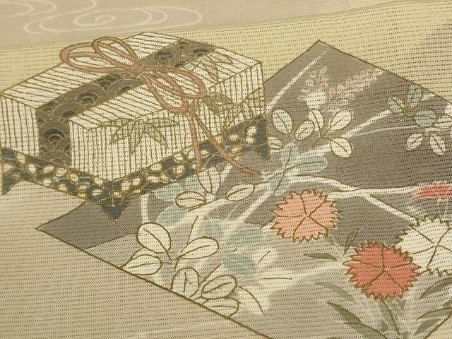 平和屋着物＊夏物　訪問着　絽　花菱文　金彩　正絹　逸品　AABJ9197jd