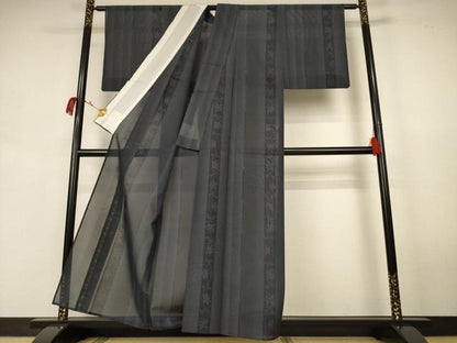 平和屋着物＊夏物　本場大島紬　夏大島　花間道　正絹　逸品　AABJ9198jd