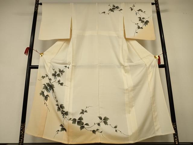 平和屋着物＊夏物　訪問着　絽　葡萄蔦の葉文　暈し染め　正絹　逸品　AABJ9200jd