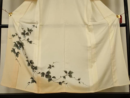 平和屋着物＊夏物　訪問着　絽　葡萄蔦の葉文　暈し染め　正絹　逸品　AABJ9200jd