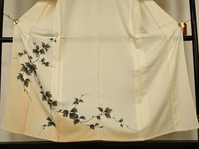 平和屋着物＊夏物　訪問着　絽　葡萄蔦の葉文　暈し染め　正絹　逸品　AABJ9200jd