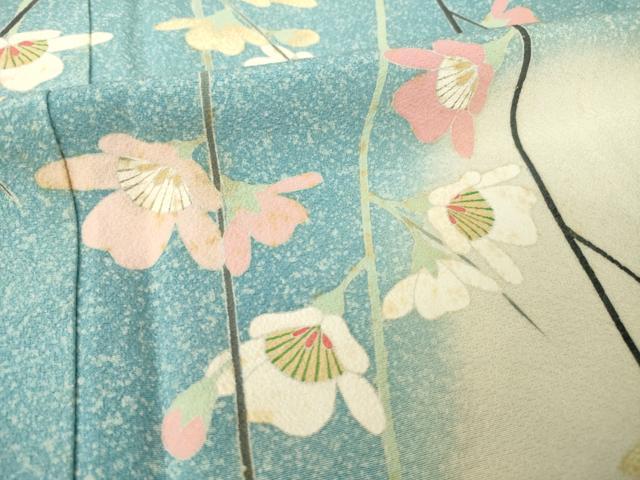 平和屋着物●訪問着　友禅　作家物　枝花文　暈し染め　正絹　逸品　AABJ9201ck