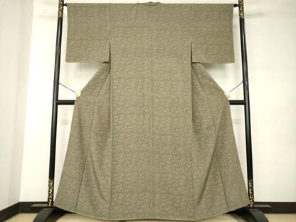 平和屋着物●上質な小紋　作家物　松　正絹　逸品　AABJ9204ck