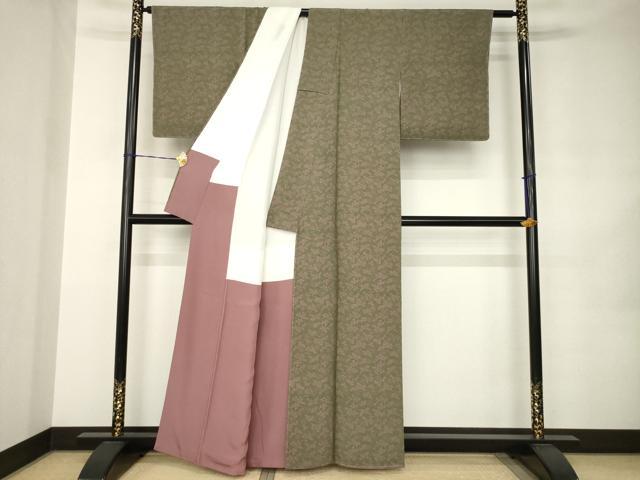 平和屋着物●上質な小紋　作家物　松　正絹　逸品　AABJ9204ck