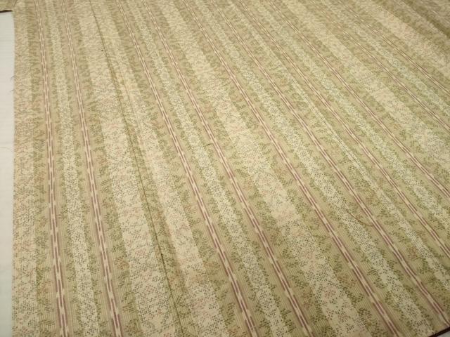 平和屋着物●上質な紬　縞　正絹　逸品　AABJ9205ck
