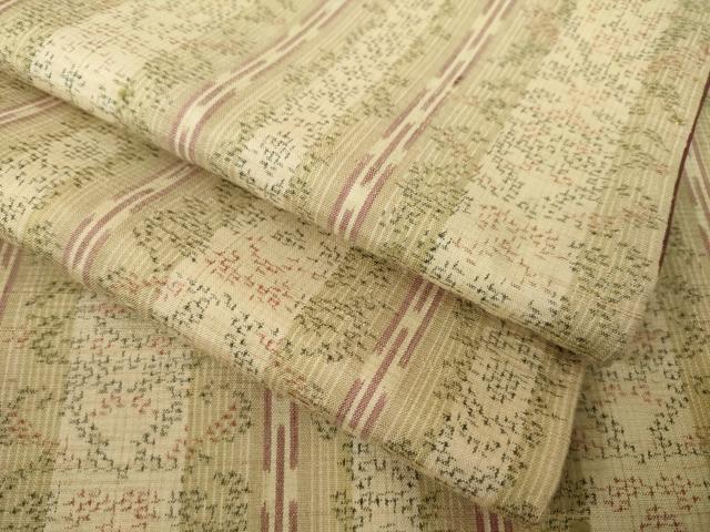 平和屋着物●上質な紬　縞　正絹　逸品　AABJ9205ck