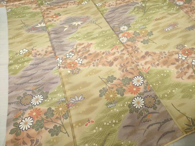 平和屋着物●上質な小紋　松皮菱花文　暈し染め　正絹　逸品　AABJ9206ck
