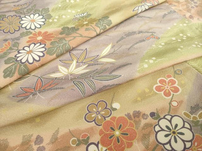 平和屋着物●上質な小紋　松皮菱花文　暈し染め　正絹　逸品　AABJ9206ck