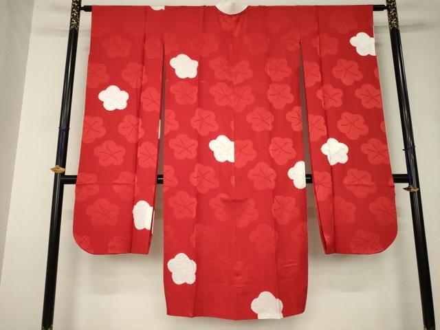 平和屋着物●振袖用長襦袢　無双仕立て　絞り　梅　正絹　逸品　AABJ9209ck