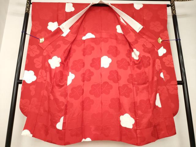 平和屋着物●振袖用長襦袢　無双仕立て　絞り　梅　正絹　逸品　AABJ9209ck