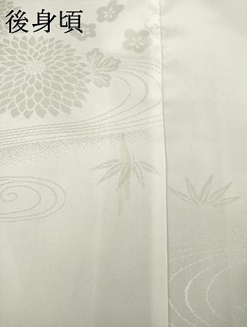 平和屋着物●振袖用長襦袢　無双仕立て　流水花文　白色　半衿刺繍　洗える着物　AABJ9210ck