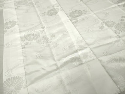 平和屋着物●振袖用長襦袢　無双仕立て　流水花文　白色　半衿刺繍　洗える着物　AABJ9210ck