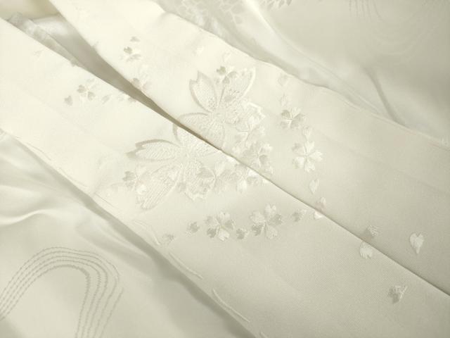 平和屋着物●振袖用長襦袢　無双仕立て　流水花文　白色　半衿刺繍　洗える着物　AABJ9210ck