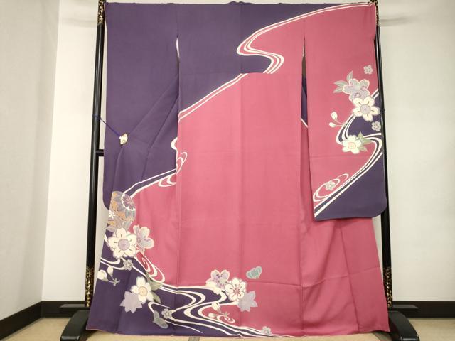 平和屋着物●豪華振袖　流水花毬文　正絹　逸品　AABJ9213ck