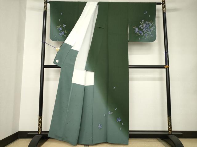 平和屋着物●世界的人形師　辻村寿三郎　ジュサブロー　訪問着　舞花文　暈し染め　高島屋扱い　正絹　逸品　AABJ9217ck
