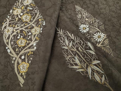 平和屋着物●訪問着　総刺繍　花菱文　反端付き　正絹　逸品　AABJ9218ck