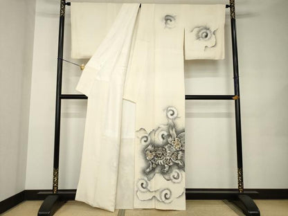 平和屋着物●訪問着　手描き　唐獅子　金彩　正絹　逸品　AABJ9219ck