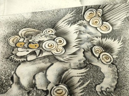 平和屋着物●訪問着　手描き　唐獅子　金彩　正絹　逸品　AABJ9219ck