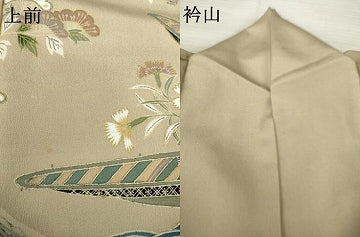 平和屋着物●創業130年　江戸染繍友禅　大彦　訪問着　刺繍　立波源氏車文　金彩　正絹　逸品　AABJ9221ck