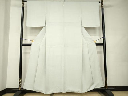 平和屋着物●上質な色無地　檜垣地紋　蕎麦切色　正絹　逸品　AABJ9228ck