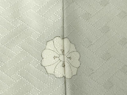 平和屋着物●上質な色無地　檜垣地紋　蕎麦切色　正絹　逸品　AABJ9228ck