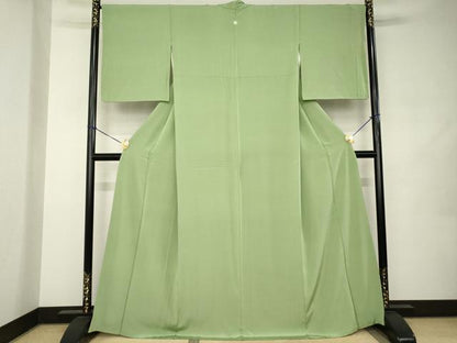 平和屋着物●上質な色無地　紋意匠　岩井茶色　正絹　逸品　AABJ9231ck