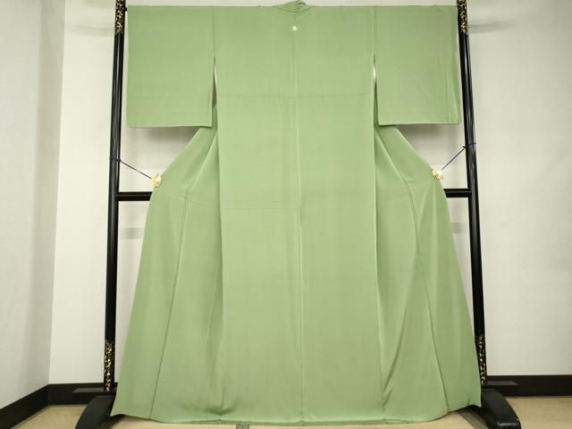 平和屋着物●上質な色無地　紋意匠　岩井茶色　正絹　逸品　AABJ9231ck