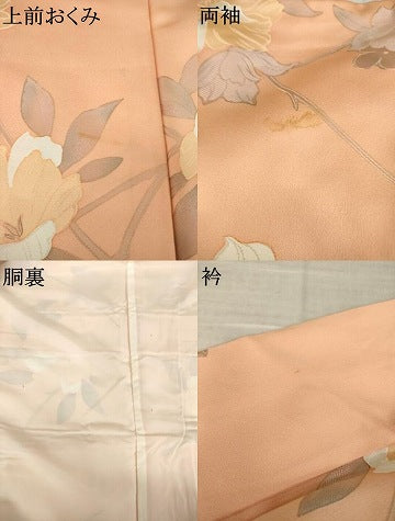 平和屋着物●上質な小紋　地紋起こし　枝花文　正絹　逸品　AABJ9234ck