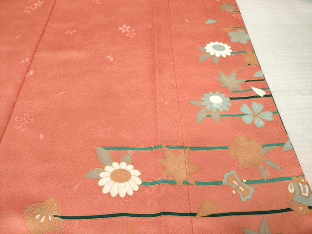 平和屋着物●女優・後藤久美子ブランド　振袖　駒刺繍　花蝶文　正絹　逸品　AABJ9239ck