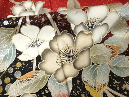 平和屋着物●豪華振袖　枝垂れ花文　暈し染め　金銀彩　正絹　逸品　AABJ9240ck