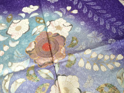 平和屋着物●豪華振袖　辻が花　金彩　ロング丈　正絹　逸品　AABJ9242ck
