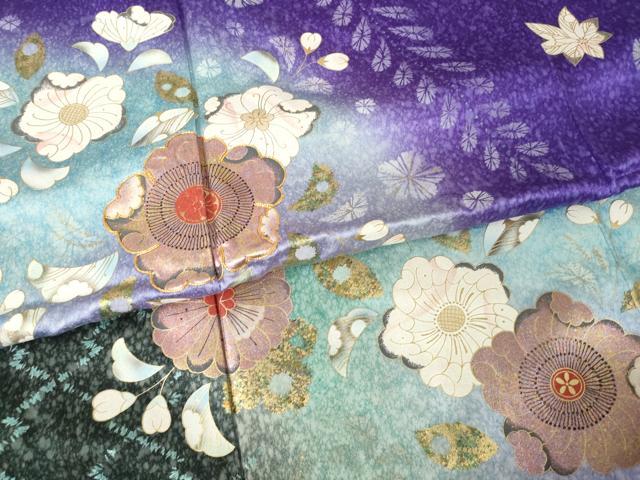 平和屋着物●豪華振袖　辻が花　金彩　ロング丈　正絹　逸品　AABJ9242ck
