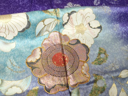 平和屋着物●豪華振袖　辻が花　金彩　ロング丈　正絹　逸品　AABJ9242ck