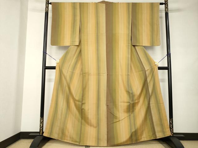 平和屋着物○上質な紬 間道 正絹 逸品 AABJ9248ck