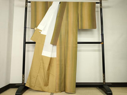 平和屋着物●上質な紬　間道　正絹　逸品　AABJ9248ck
