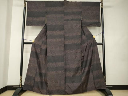 平和屋着物●本場大島紬　染大島　露草文　正絹　逸品　AABJ9252ck