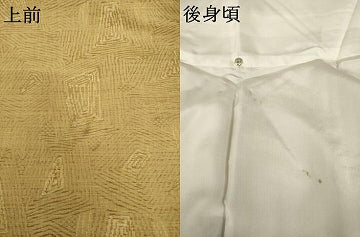 平和屋着物●上質な紬　幾何学文様　正絹　逸品　AABJ9253ck
