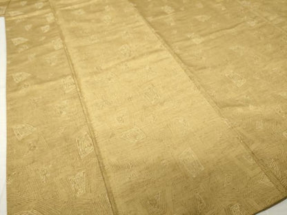 平和屋着物●上質な紬　幾何学文様　正絹　逸品　AABJ9253ck