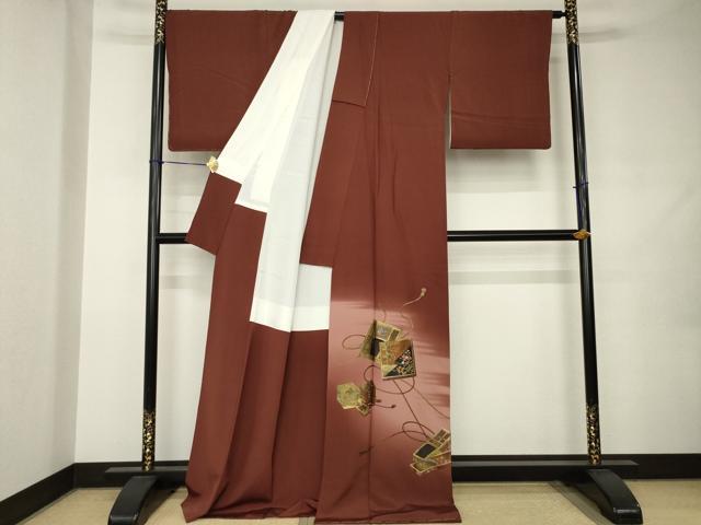 平和屋着物●豪華色留袖　作家物　花文箱文　暈し染め　金彩　ロング丈　正絹　逸品　未使用　AABJ9254ck
