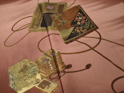 平和屋着物●豪華色留袖　作家物　花文箱文　暈し染め　金彩　ロング丈　正絹　逸品　未使用　AABJ9254ck