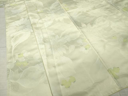平和屋着物●上質な小紋　枝花文　地紋起こし　正絹　逸品　AABJ9259ck